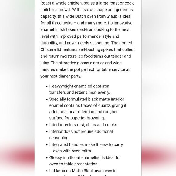 Staub Enameled Cast Iron Frebch Oven 6 1/4QT- La Mer - Picture 3 of 10